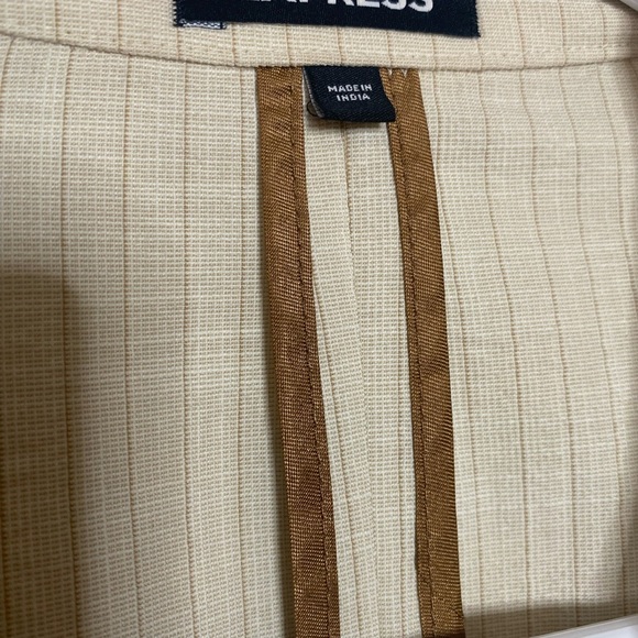 Express Men's Beige Striped Blazer - Picture 8 of 9